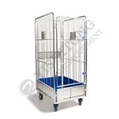 पहियों पर औद्योगिक कपड़े धोने की ट्रॉली