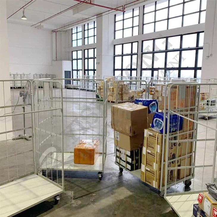 warehouse rolling cage containers